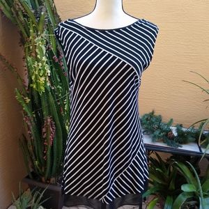 Price Reduction! Black and White Sleeveless Blouse